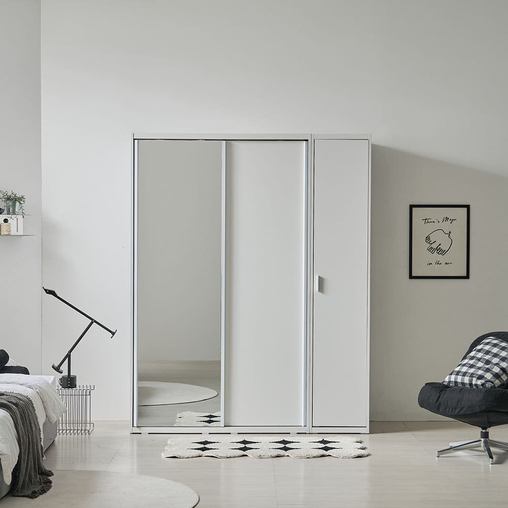 상일리베가구 모디 슬라이딩 모듈 수납 행거 옷장 E0등급 저소음댐핌도어