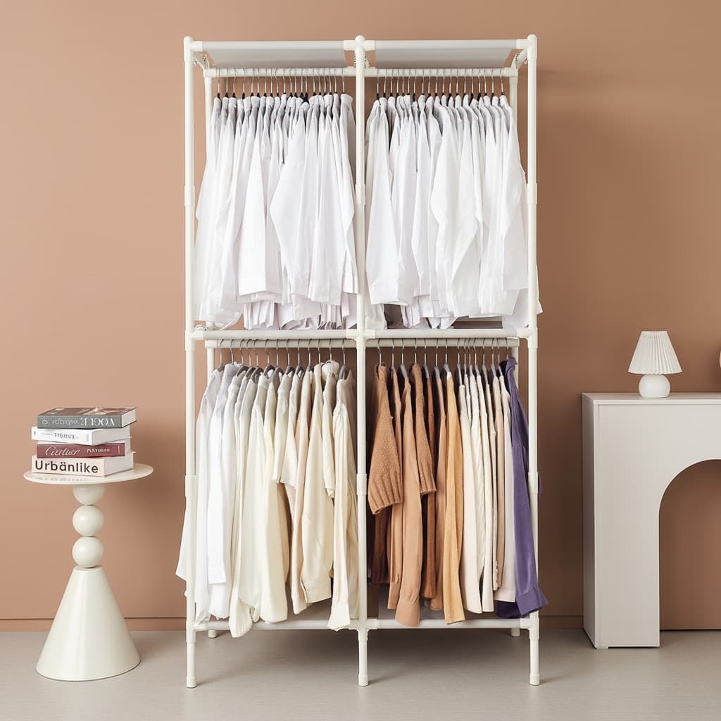 MF매직하우스 무볼트 드레스룸 더블 2단 행거 - 최저가 35,900원 (28% 할인)