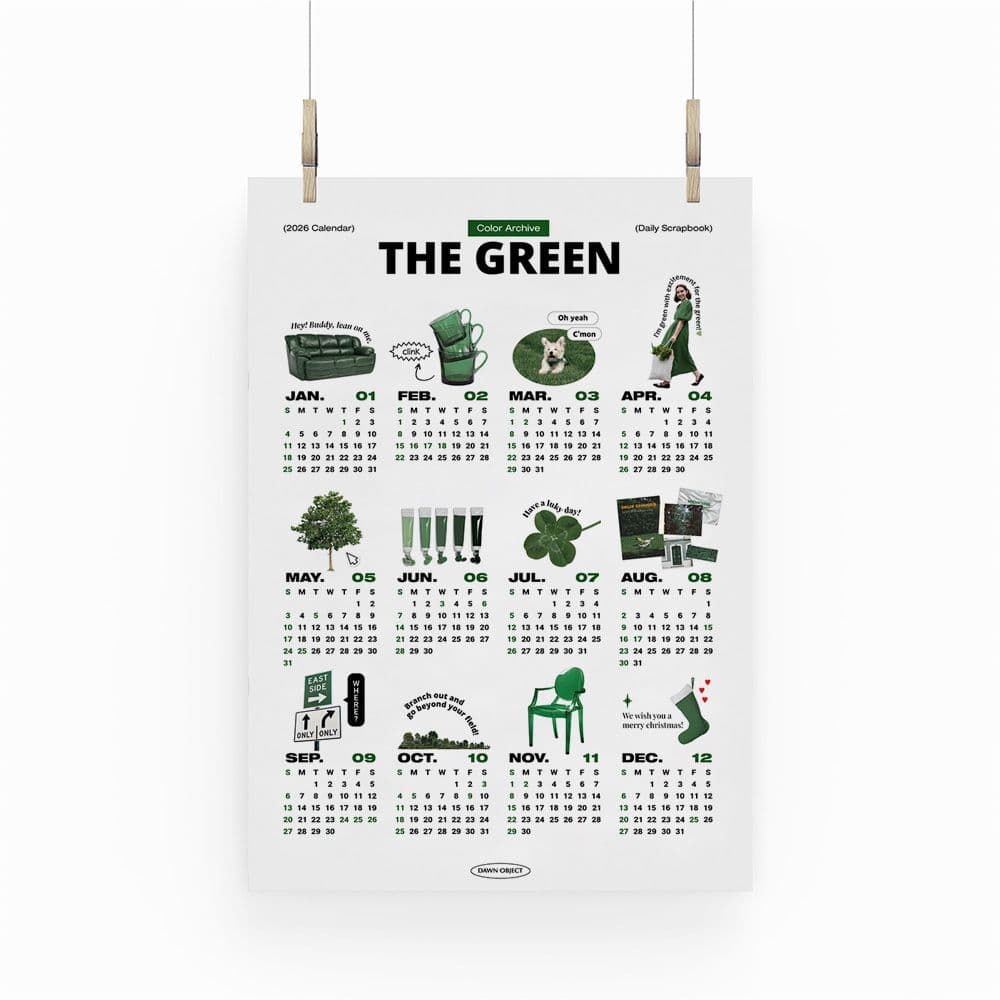 던오브젝트 2026년 연력포스터 한장달력 캔버스포스터 캘린더 액자 The green