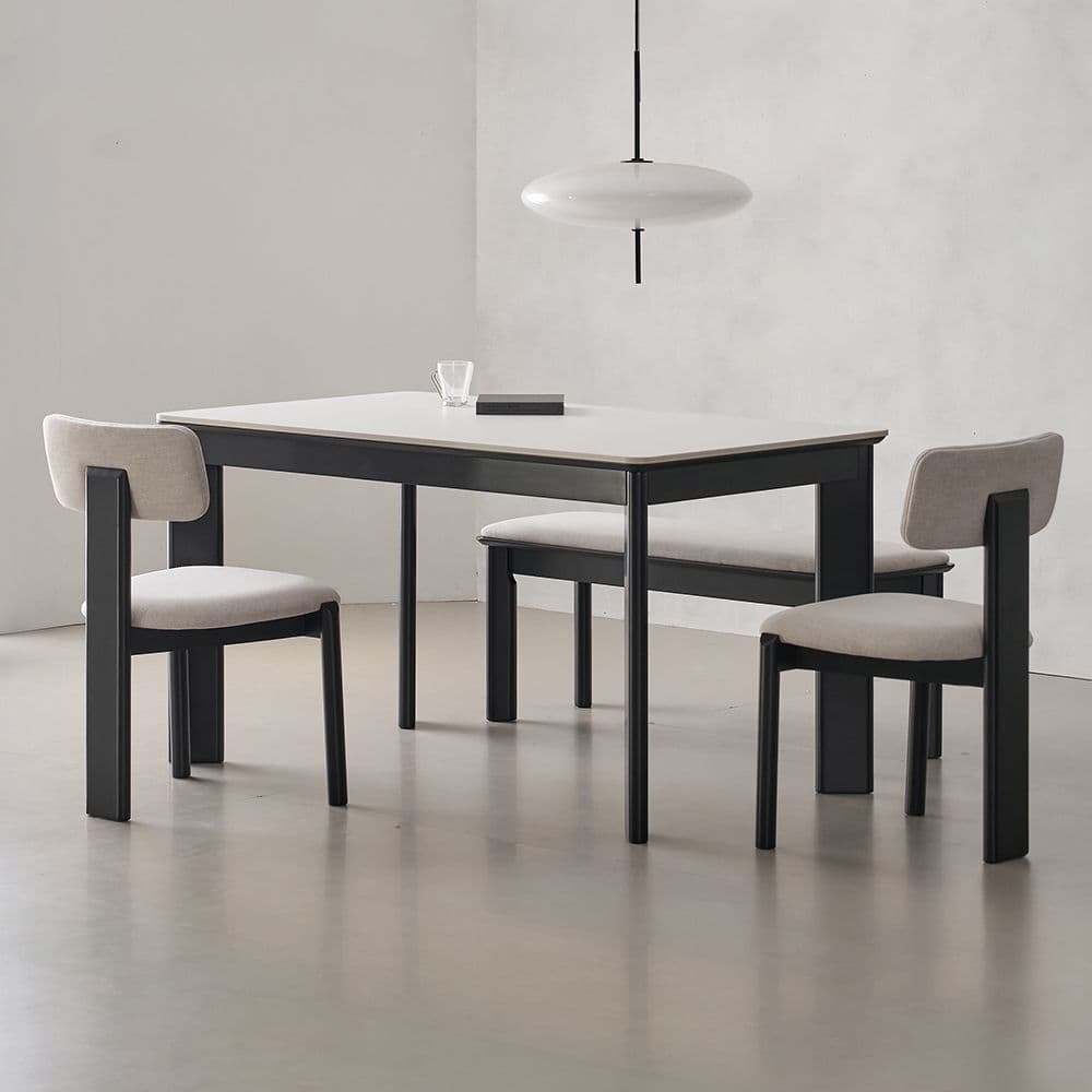 폴인퍼니 제노바 포세린 세라믹 식탁 테이블 블랙 4인용 6인용 1400/1600/1800