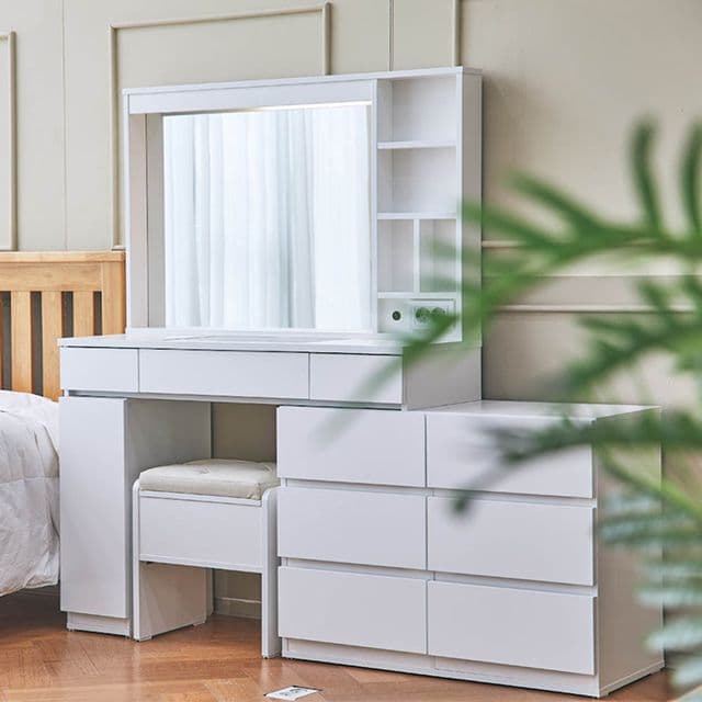 라라홈 라라 LED 조명 슬라이드 화장대 콘솔 800 1000 1200