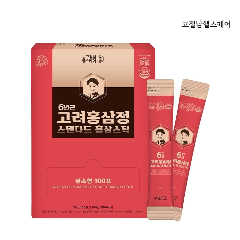 고철남홍삼 6년근 고려 홍삼정 스탠다드 홍삼스틱 13g x 100포 실속형