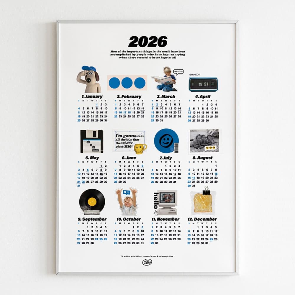 이너조깅 빈티지, 2026년 인테리어 포스터 거실 액자 캘린더 한장 달력 벽장식 벽꾸미기