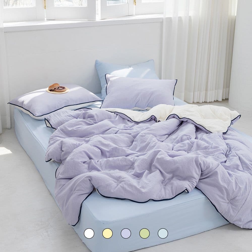 믹스앤매치 마시멜로우 스톤워싱 옥수수솜 먼지없는 사계절 차렵이불 풀세트 SS/Q 6컬러