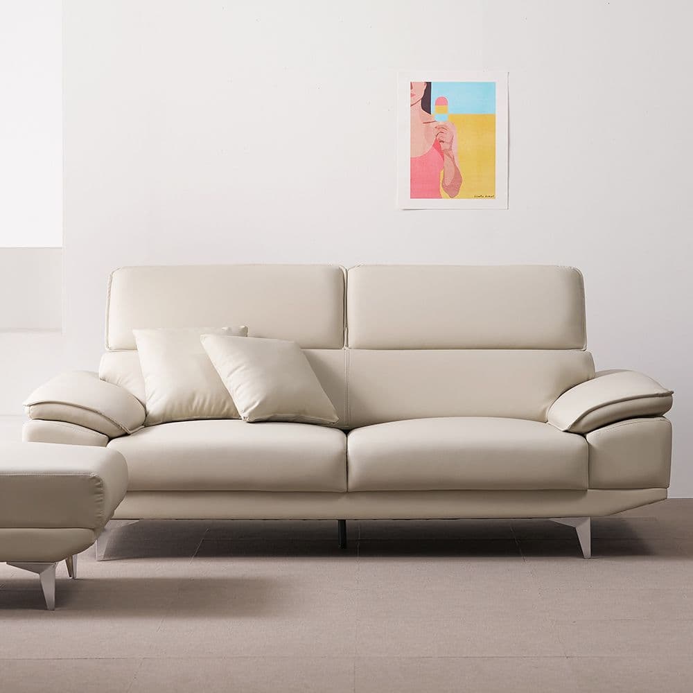 도모디자인 테오 헤드틸팅 스플릿 소가죽 3인용 소파 4colors(스툴선택)