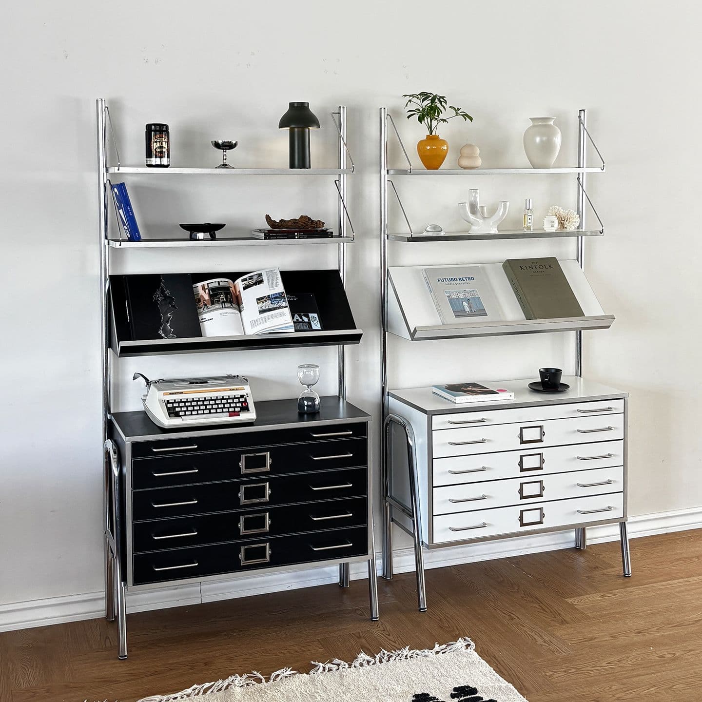 비알프렌드 넛지 월캐비닛 무타공 선반장 미드센츄리 수납장 장식장(2color)