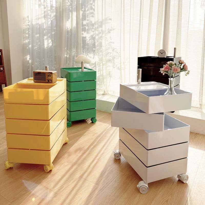 가쯔 3세대 이동식 360도회전 사각 5단 트롤리 8color