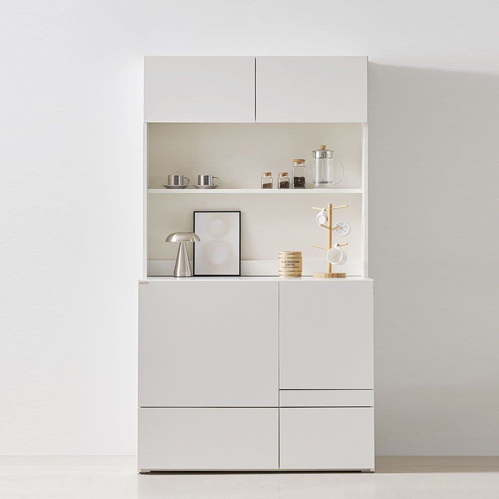 스칸디무드 커스트 광파오븐 렌지대 밥솥 전자렌지 수납장 1000 도어형 상부장세트 - 최저가 166,000원