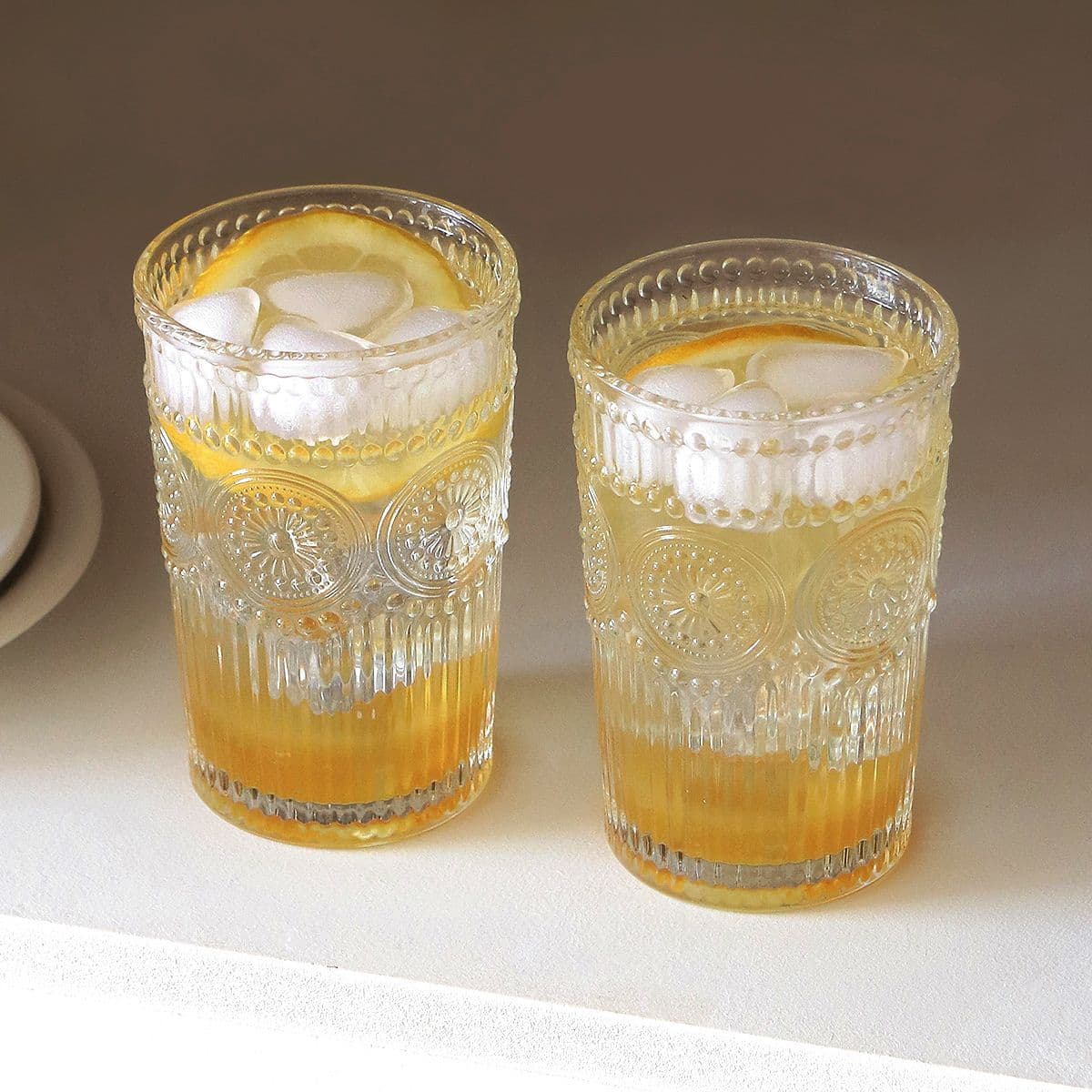 데이즈룸 선플라워 하이볼잔 글라스 홈카페 345ml 2P세트 맥주잔 (선물포장 가능) 물잔 유리컵