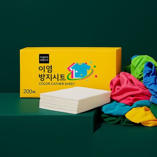 가성비가 브랜드다 가성비가브랜드다 이염방지 세탁시트 국내산 대용량 200매