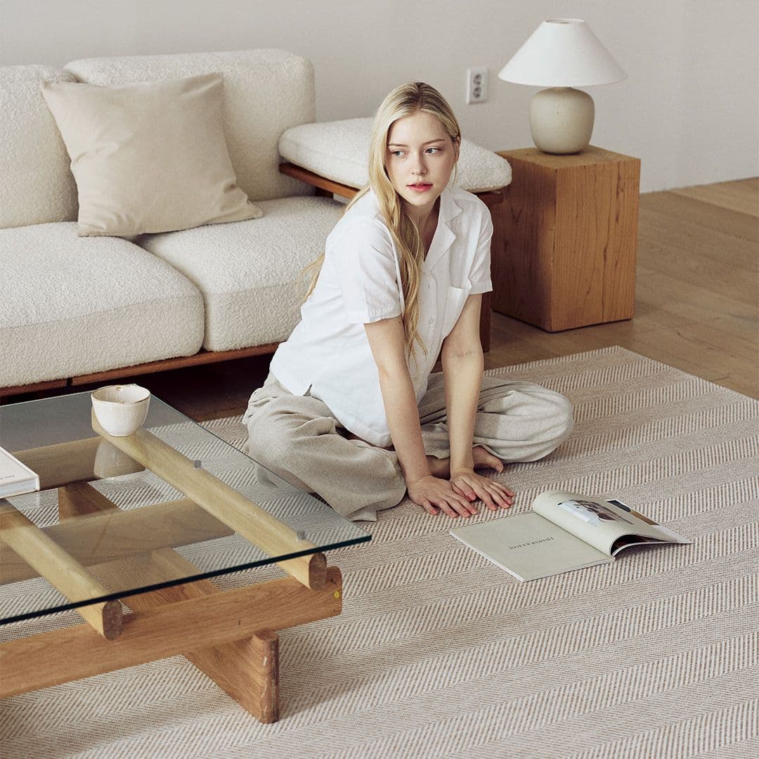 한빛카페트 헤링본 워셔블 사이잘룩 사계절 러그 카페트 9size 8colors