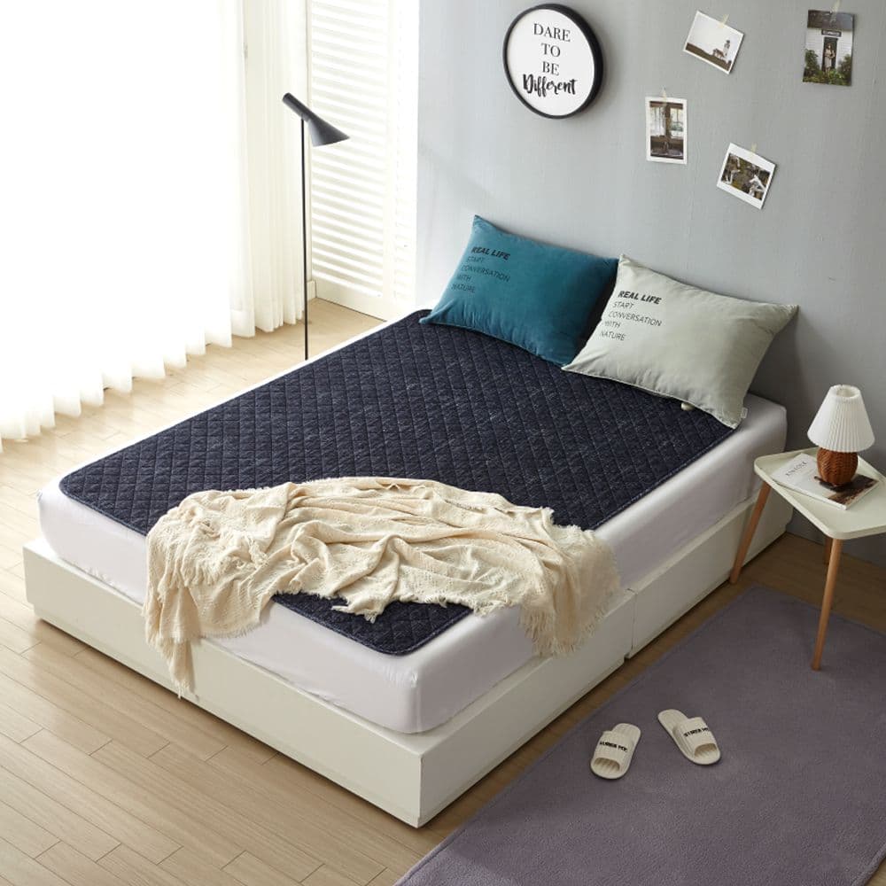 더안 EMF 탄소매트 전기장판 캠핑 전기매트 전기요 네이비 (4size)