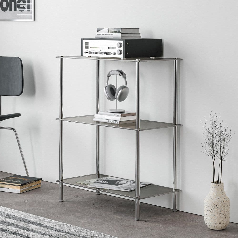 키모 모듈 미드센츄리 유리 3단 선반 수납장 협탁 - 최저가 42,400원