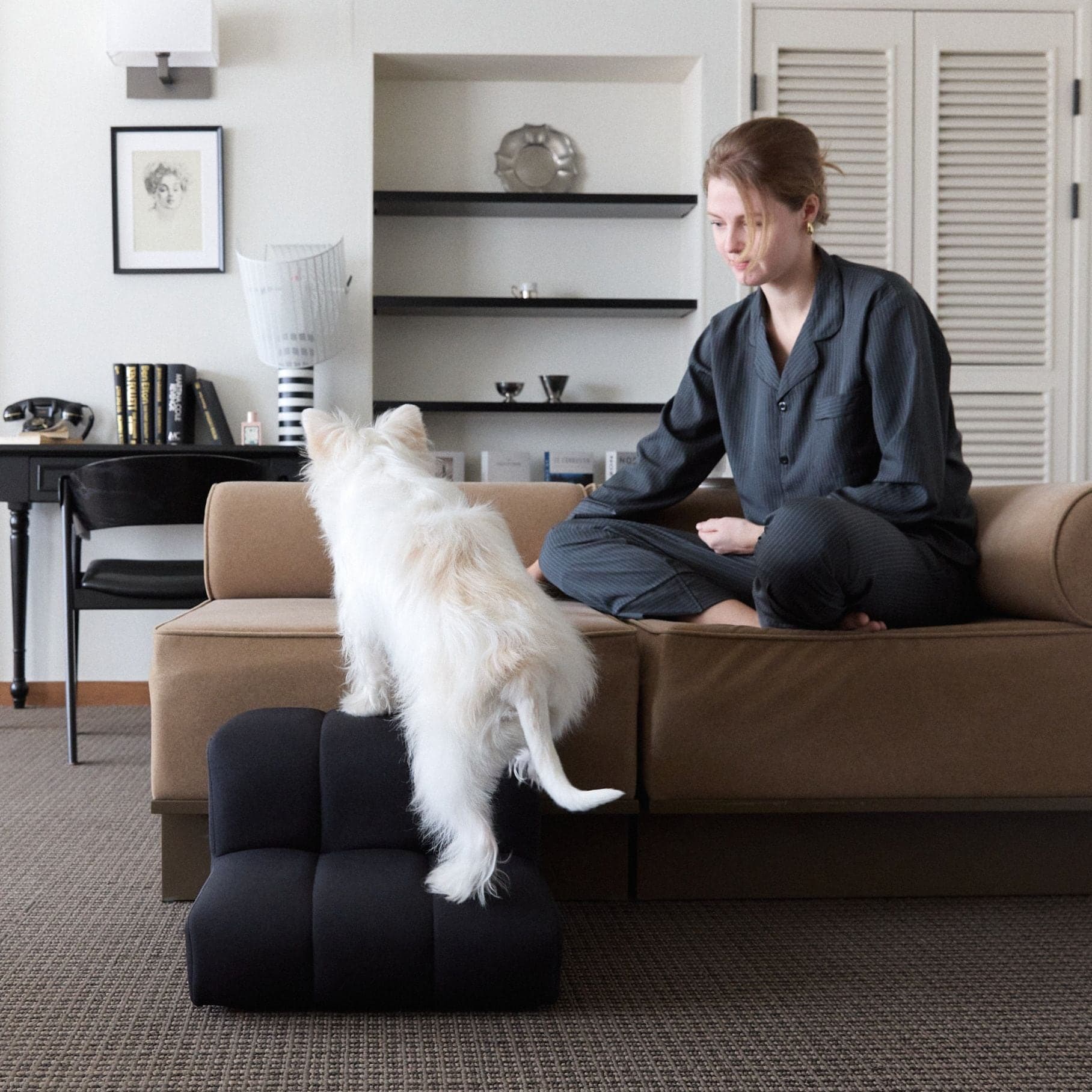 스윙도츠 베르시스텝 (블랙 에디션)ㅣ원목 강아지 계단 논슬립 방수 애견 고양이 펫스텝