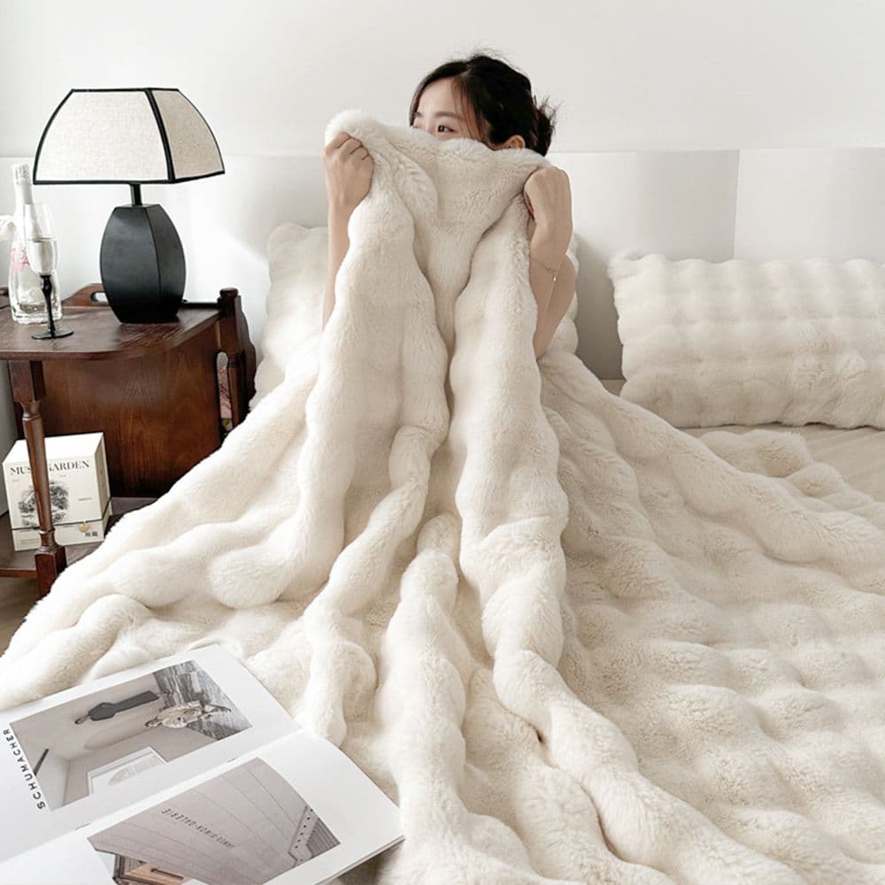 홈비 포근하고 두꺼운! 몽루아 이중보온 극세사 담요 대형 침대 쇼파 이불 블랭킷 4size