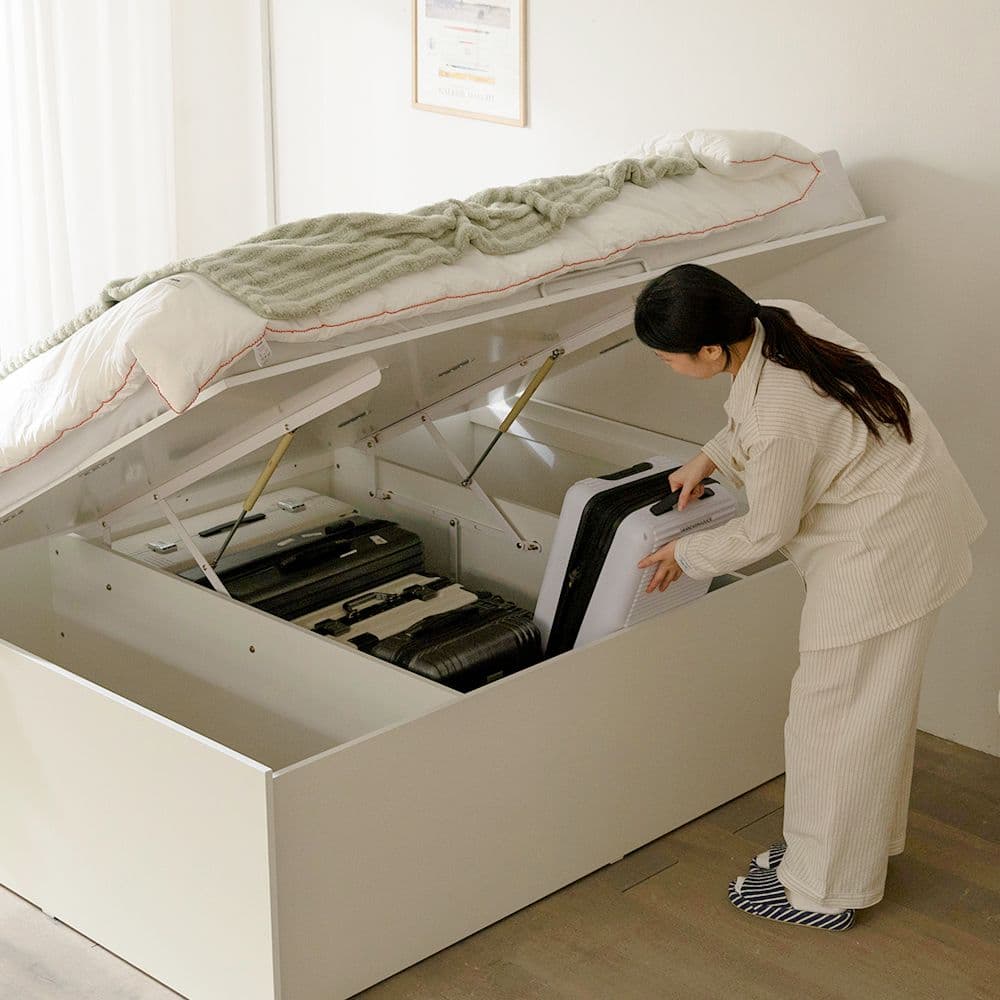 지아가구 모모 리프트업 수납침대 프레임 SS/Q (슈퍼싱글/퀸) - 최저가 187,000원 (30% 할인)