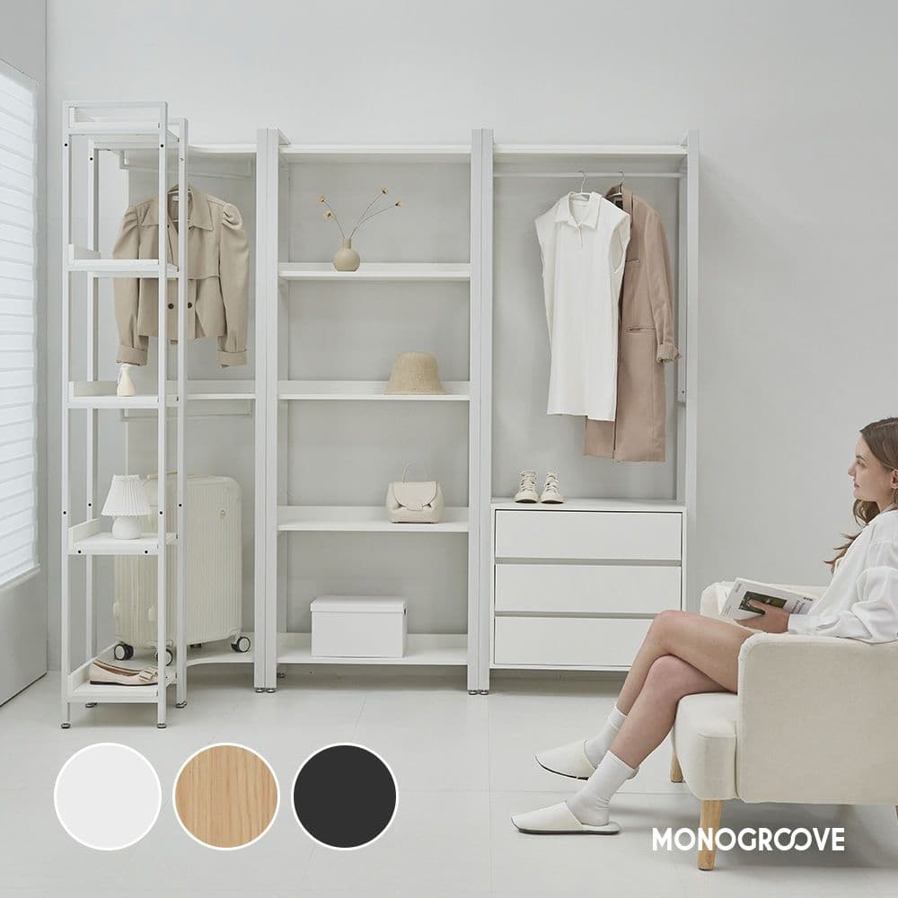 모노그루브 엔다드 철제 드레스룸 시스템행거 옷장 400/600/800/1600/2400 4colors