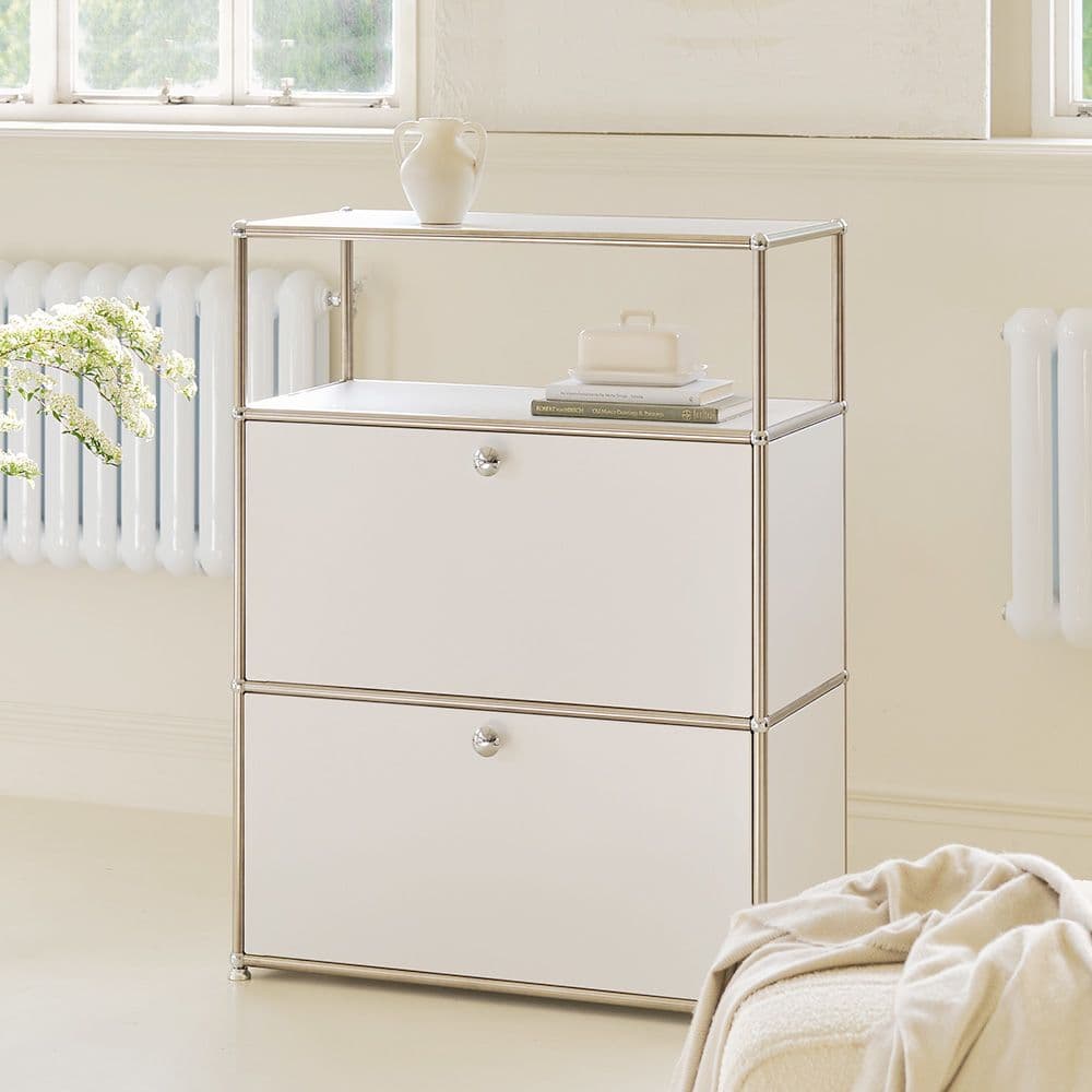 포스트모던 발렌 미드센츄리 2도어 모듈 철제 틈새 높은 주방 거실 수납장 770 3단 - 최저가 259,000원