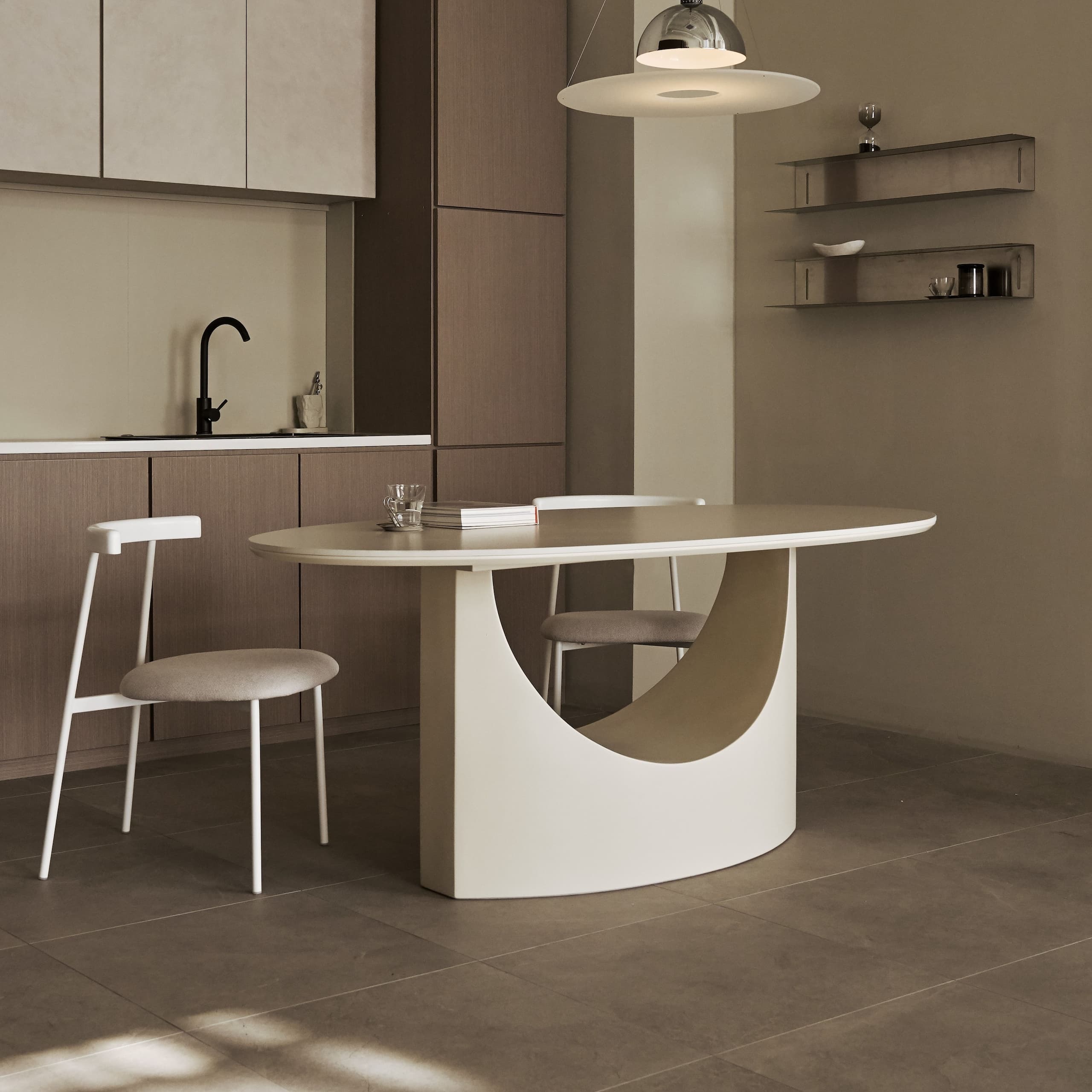 폴인퍼니 이클립스 포세린 세라믹 식탁 테이블 크림 4인용 6인용 1800/2000/2200