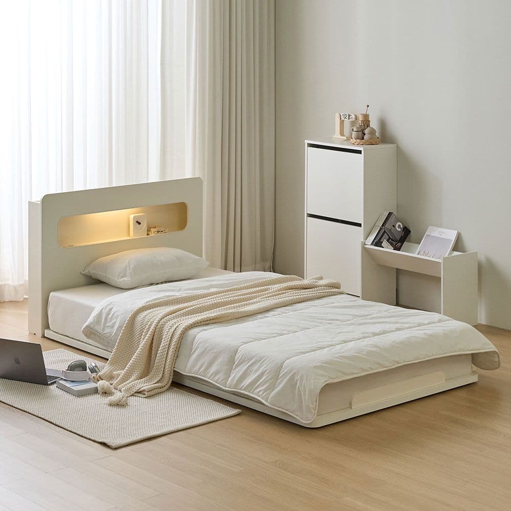 휴먼앤퍼니처 E0등급 카벤 LED 저상형 침대 프레임 깔판 SS/Q/K