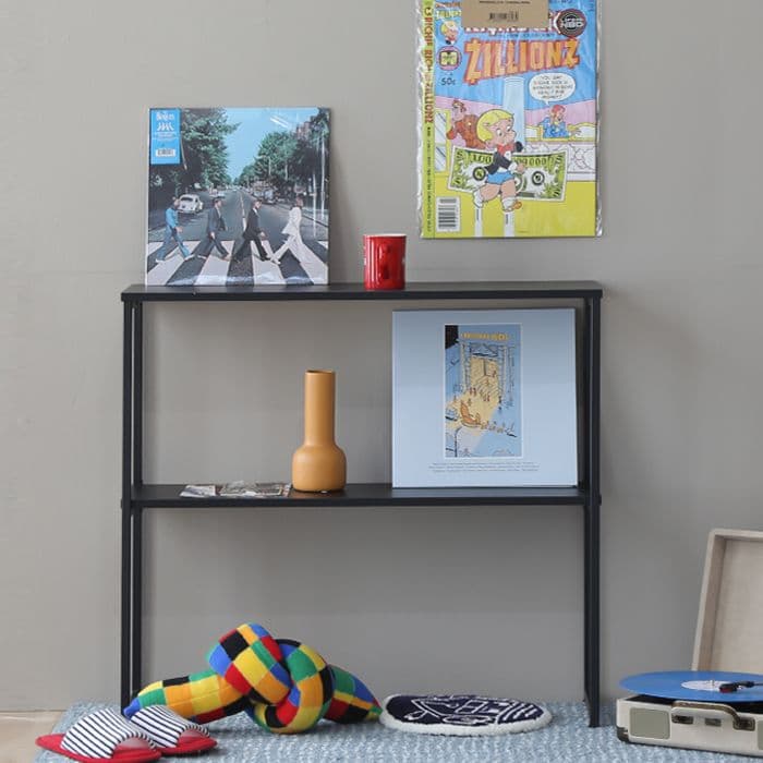 퍼피노 모센 800 2단 철제 다용도 콘솔 테이블 2colors