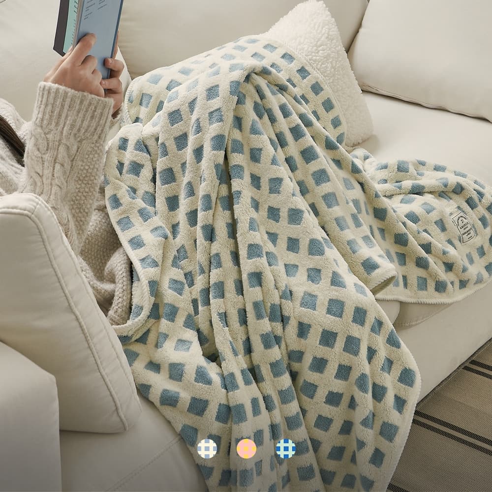 쁘리엘르 귀여운 애착 담요 보들보들 양면 극세사 오즈 와플 블랭킷 3컬러 (소형/대형/특대형) - 최저가 7,505원