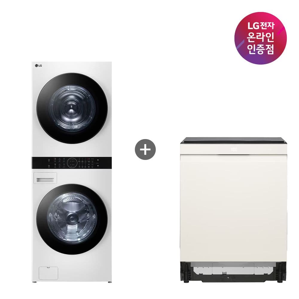 LG전자 LG 트롬 워시타워 + LG 디오스 식기세척기 (W21WAM + DUE6BGL1E)
