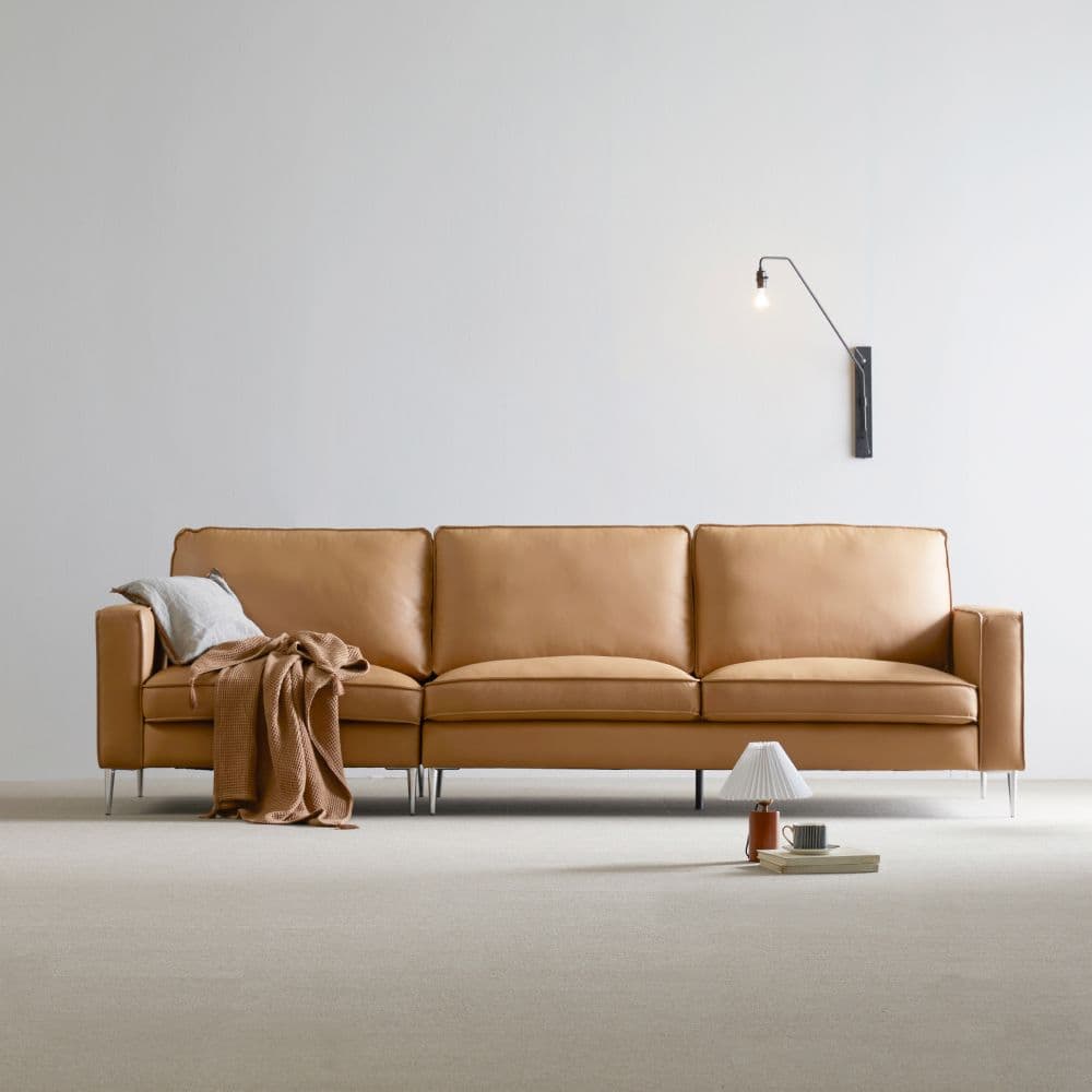 시스디자인 시스디자인 바움 천연면피가죽 4인 소파