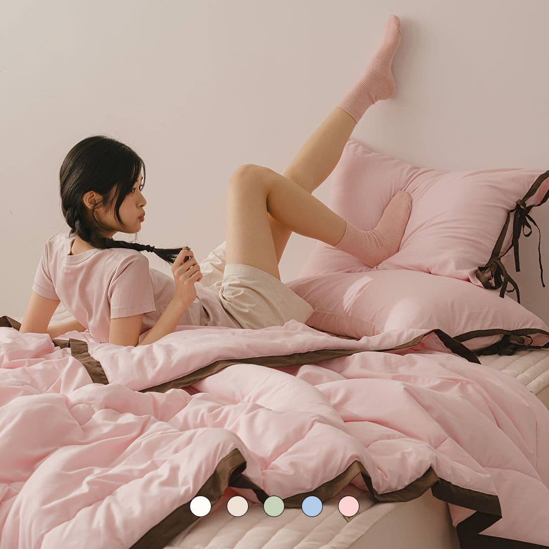 바자르 신상출시! 구름촉감 시리얼 포인트라인 먼지없는 사계절 차렵이불세트 SS/Q 6컬러 - 최저가 27,920원