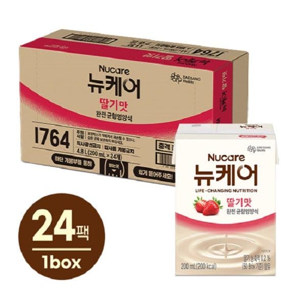 대상웰라이프 뉴케어 딸기맛 (200ml*24팩), 1박스