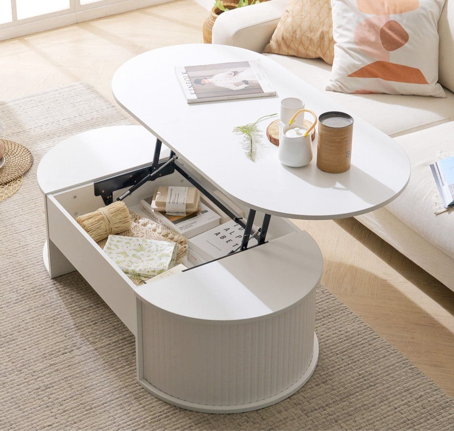 보루네오 하우스 보루네오 마르체 데이즈 타원형 1200 템바보드 리프트업 테이블 GCN900C - 최저가 118,000원