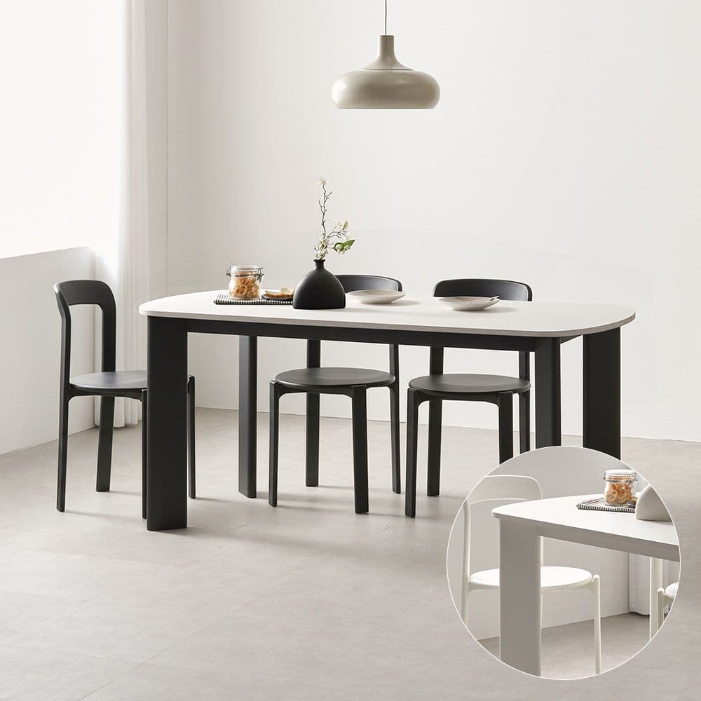 포스트모던 스톤 홈카페 헤리티지 스퀘어/라운드 식탁 테이블 2colors