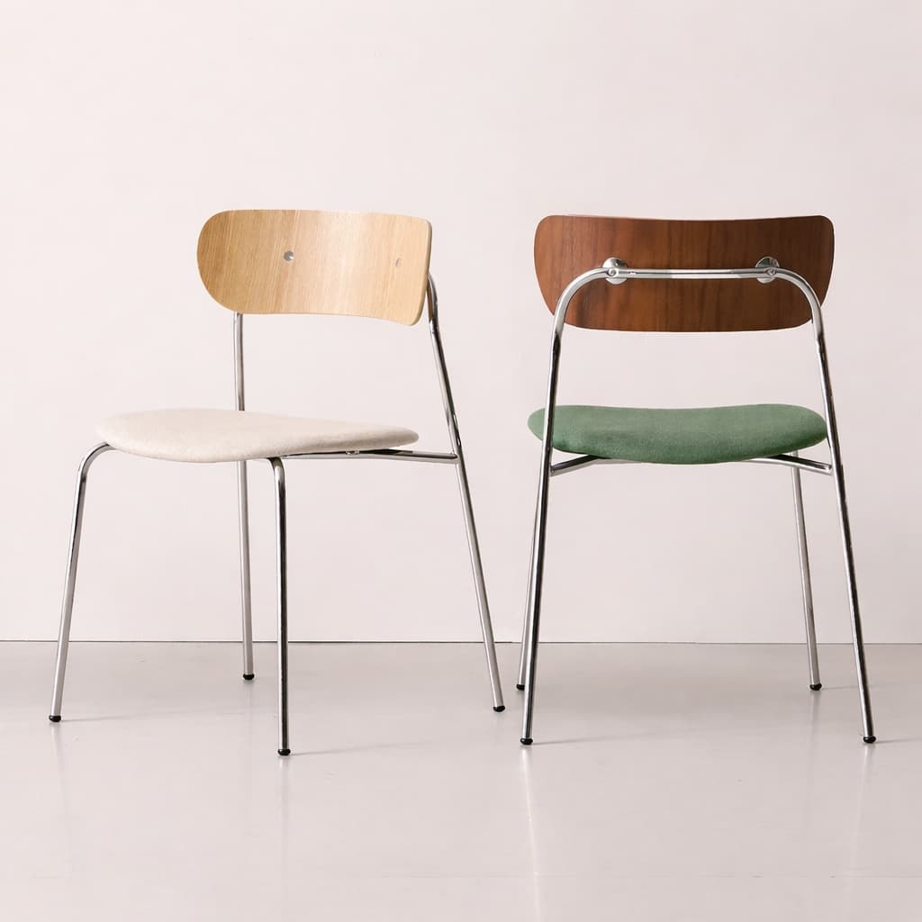 폴인퍼니 1+1 앨빈 식탁 의자 카페 원목 디자인 인테리어 실버스틸 체어 - 최저가 92,910원