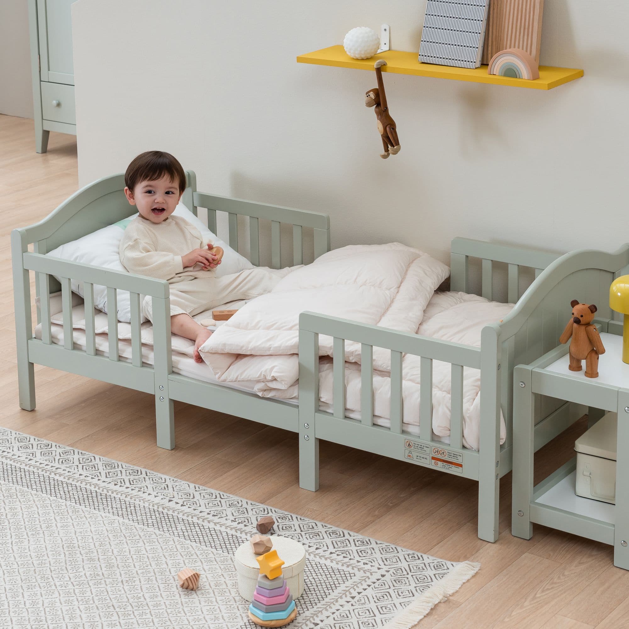 쁘띠라뺑 샐리2in1 토들러 침대 저상형 원목 소파 변형 유아침대