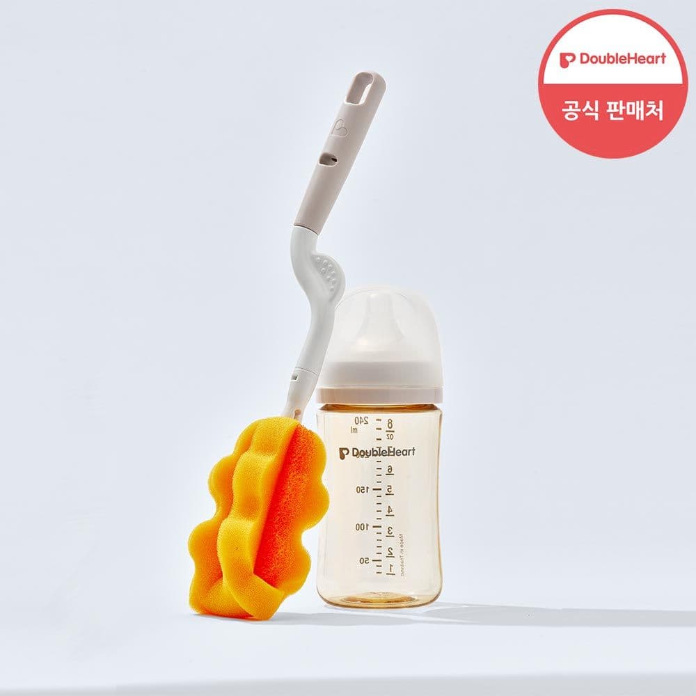 더블하트 모유실감 논스크래치 젖병 스펀지 브러시