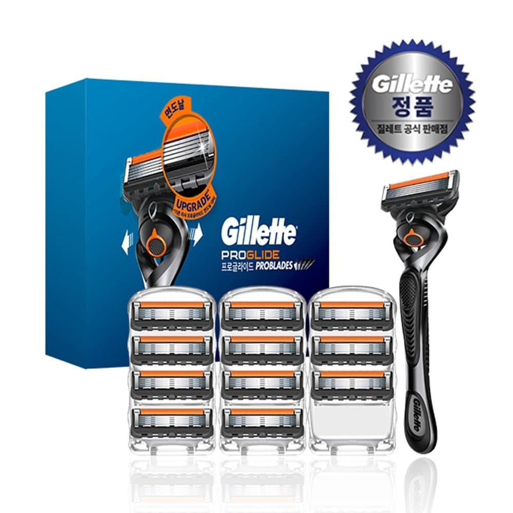 질레트 2024 프로글라이드 매뉴얼 면도기 핸들1 + 면도날 12입 - 최저가 61,900원