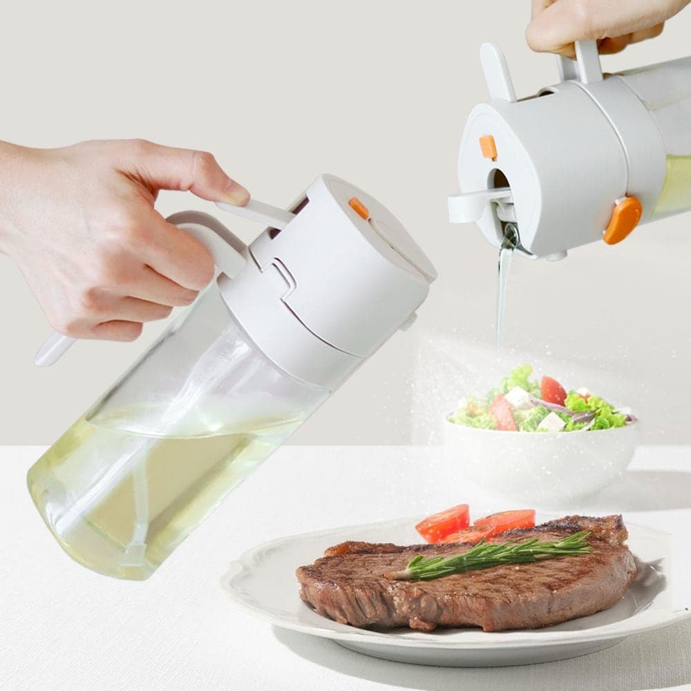 리본제이 자동개폐 오일스프레이 500ml / 분사형 오일병 유리 오일 디스펜서 기름병 분무기