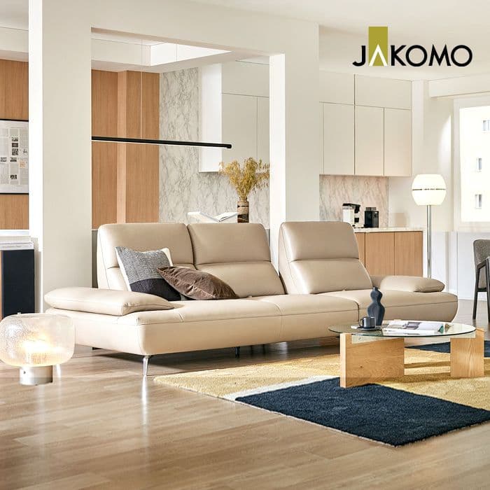 자코모 [오늘의집 단독] 젬마 스윙 4인 기능성 천연면피 소가죽 소파 (등방석 무빙기능) - 최저가 2,507,500원