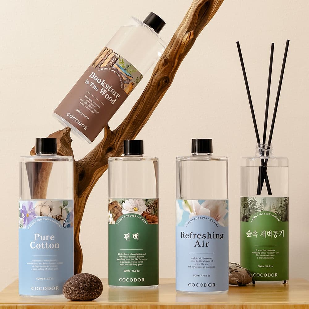 코코도르 대용량 디퓨저 리필액 500ml 2개 + 리드스틱