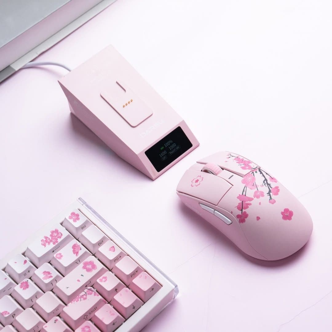 다얼유 A950GD CONSUMER 초경량 충전독 유무선 게이밍 마우스 체리블라썸