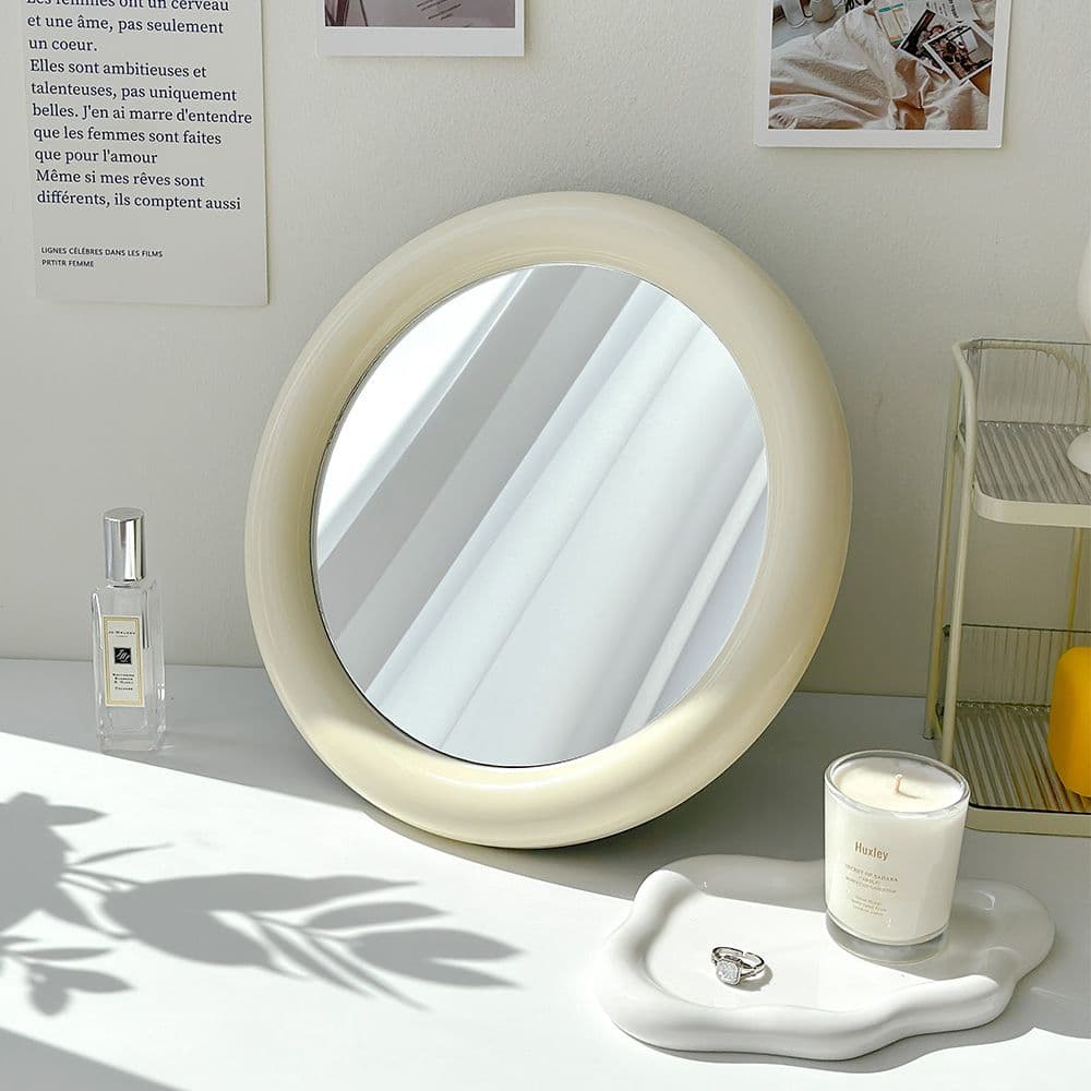 루시아이 무드 라운드 프레임 원형 벽거울 카페 화장대 탁상 인테리어 3colors