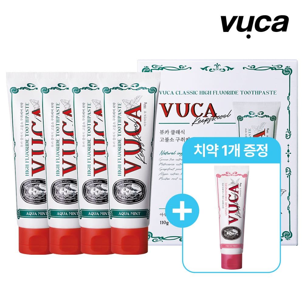 뷰카 비건 클래식 고불소 구취케어치약 아쿠아민트향 110g