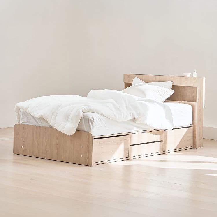 오늘의집 layer 바른 수납 침대프레임, 무헤드/LED헤드, SS/Q - 최저가 199,900원 (41% 할인)