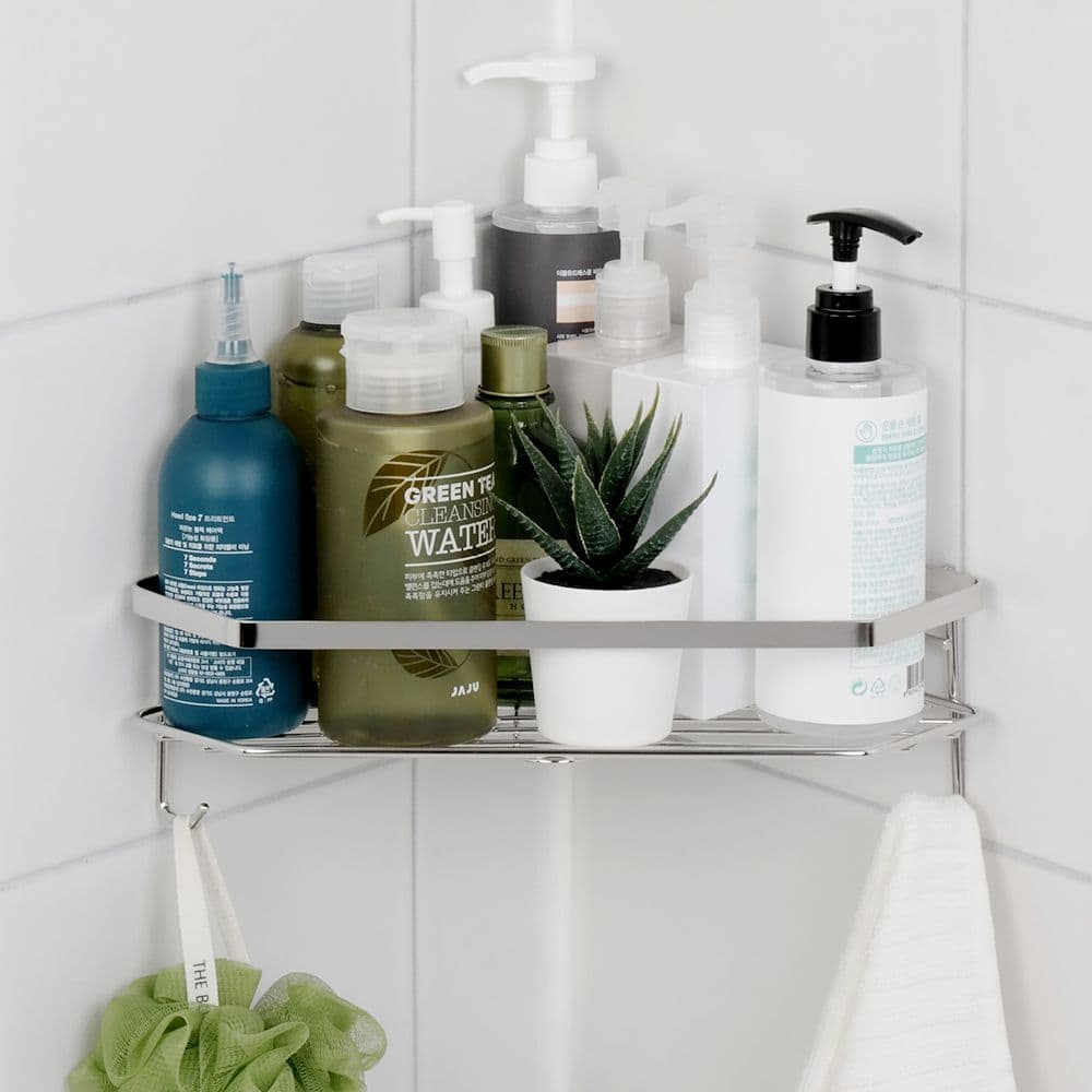 스파이더락 무타공 강력 접착 욕실 다용도 코너 선반