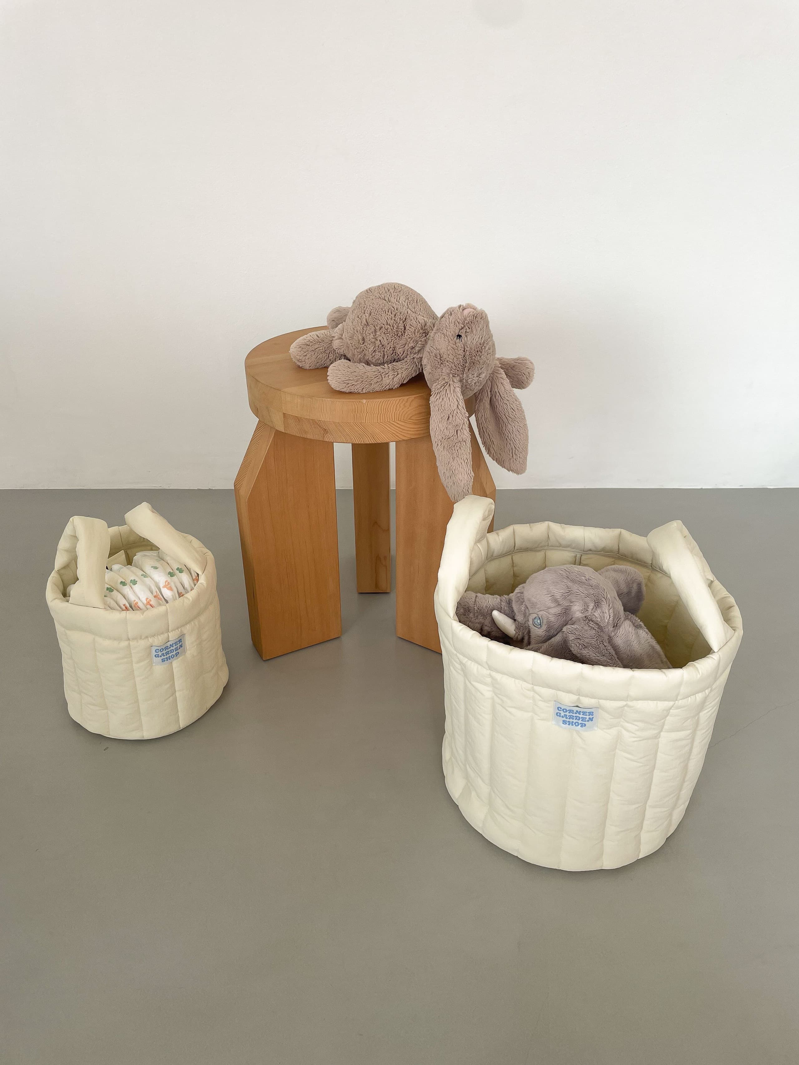 코너가든샵 패브릭 패딩 바스켓 Fabric padding basket 누빔 장난감바구니