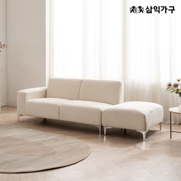 삼익가구 모아나 아쿠아텍스 3인용 소파(스툴포함)