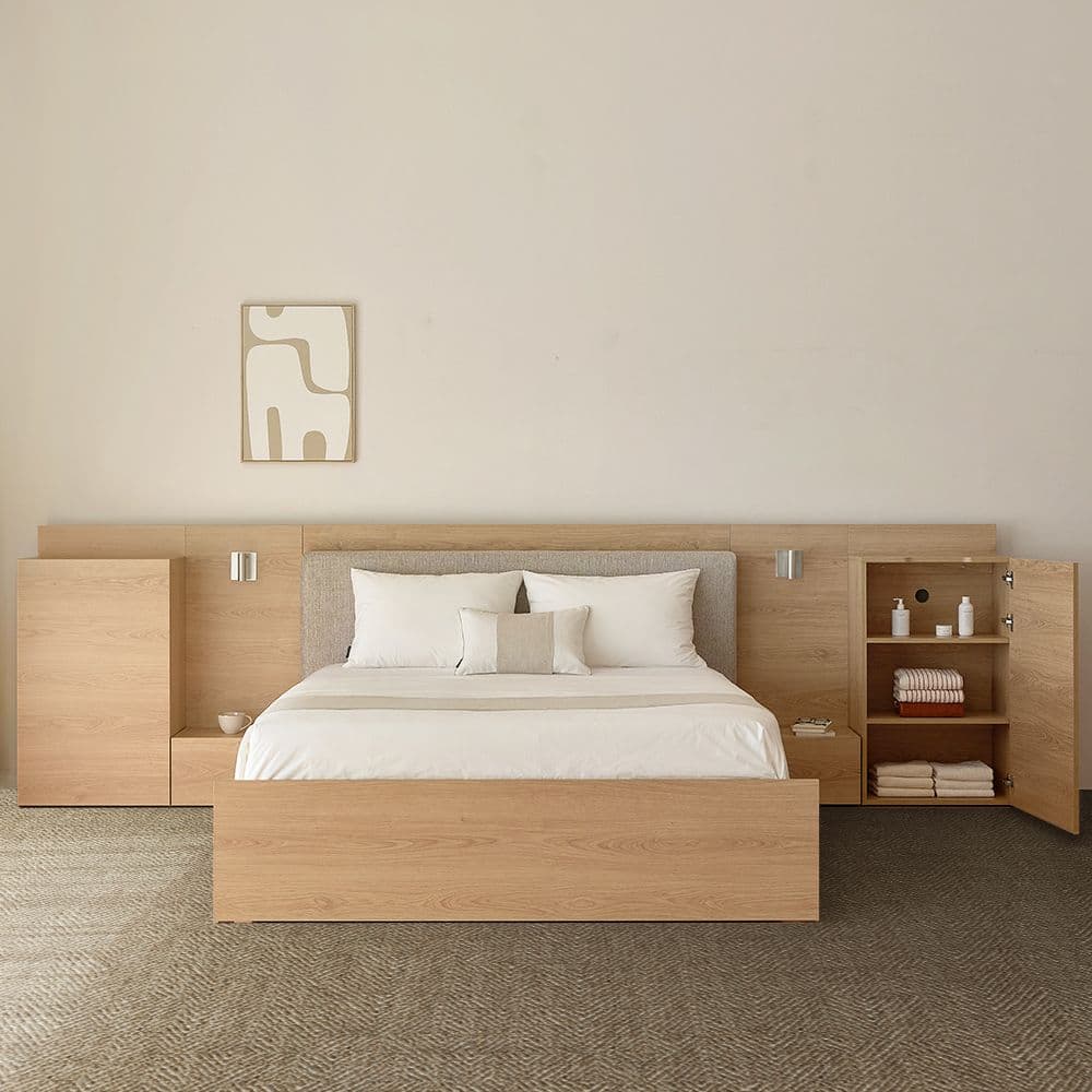 슬립퍼 허쉬 수납형 원목 호텔침대 프레임 SS Q/K LK - 최저가 727,200원