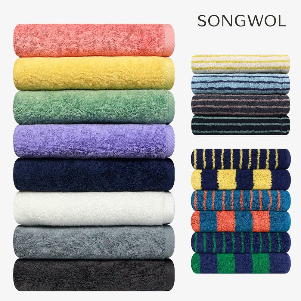 송월타월 30수/40수 호텔수건 130-220g 10장