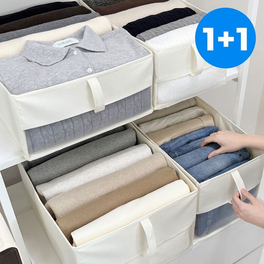 THE살림앤코 대용량 패브릭 리빙박스 옷장 옷 정리 수납함 4size