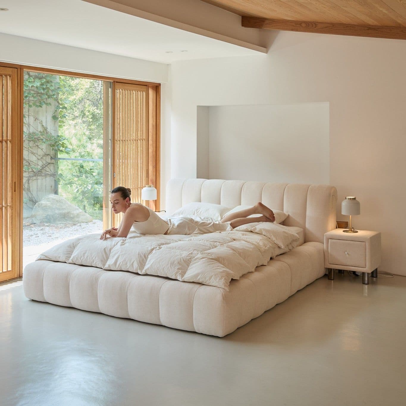 에덴느 밀크롤 패브릭 침대 프레임 호텔식 더블 퀸 슈퍼싱글 라지킹 D/Q/K/LK